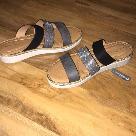 NWT Henry Ferrera Sandals Faux Leather Upper - Picture 6 of 8